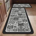 VIKAMA 1/2PCS Kitchen Oil-Resistant Floor Mat, Bathroom Absorbent Quick-Drying Carpet, Anti-Slip Doormat For Home Decoration