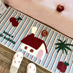 VIKAMA Ins Style Carpet Rug For Bedroom Bedside Floor Mat Long Carpet Room Bathroom Mat Small Cherry Bay Window Floor Mat