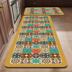 VIKAMA 1/2PCS Kitchen Oil-Resistant Floor Mat, Bathroom Absorbent Quick-Drying Carpet, Anti-Slip Doormat For Home Decoration